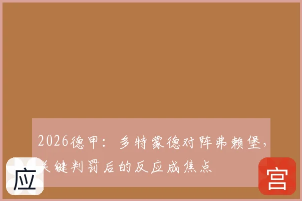 2026德甲:多特蒙德对阵弗赖堡,关键判罚后的反应成焦点